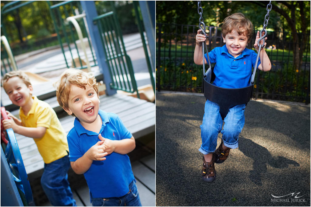 photo of twins in nyc by top New York Photographer Michael Jurick