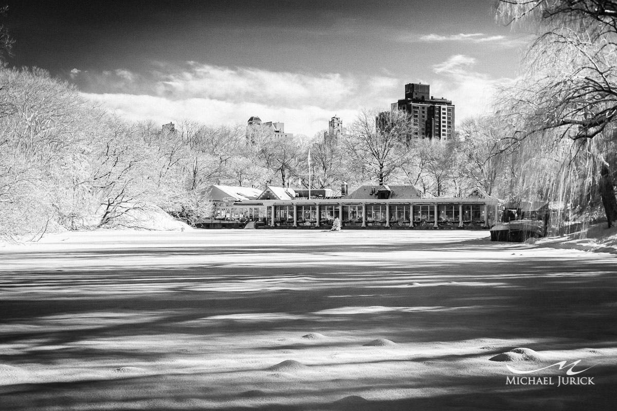 Photos of Central Park in Infrared in the snow storm of 2014 by top New York Photographer Michael Jurick