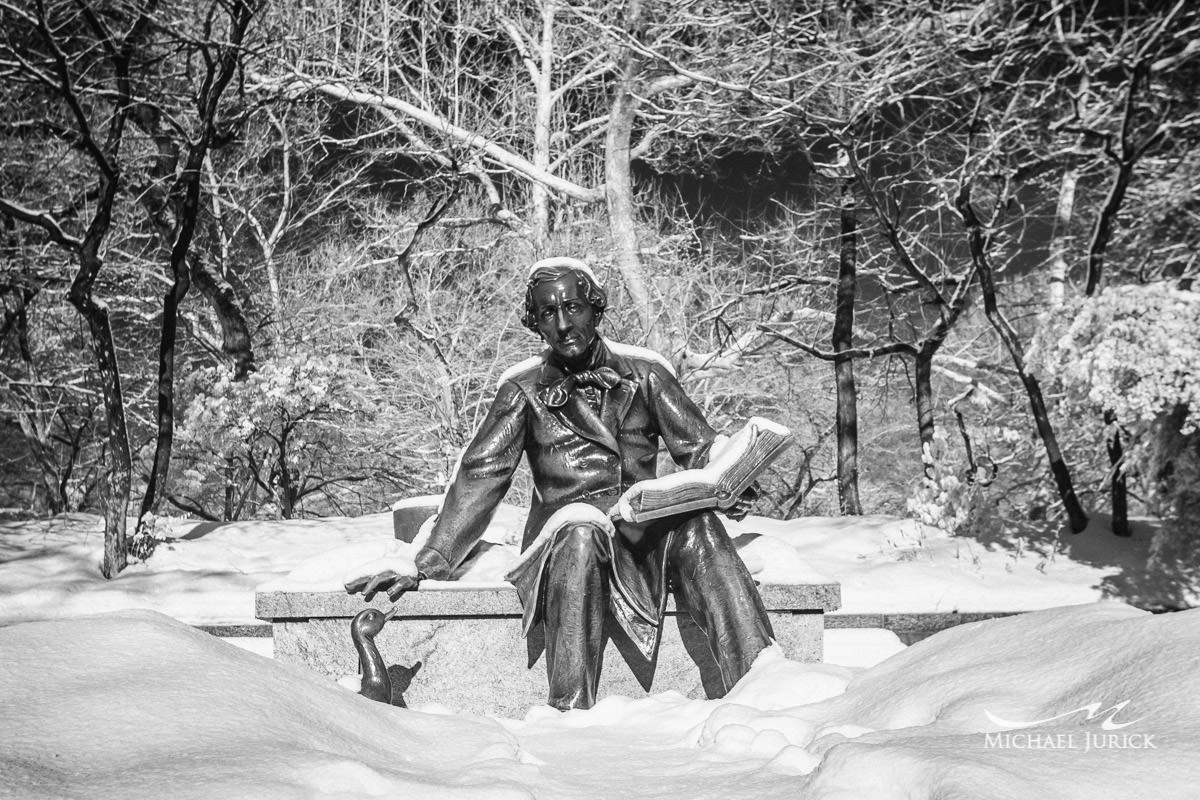 Photos of Central Park in Infrared in the snow storm of 2014 by top New York Photographer Michael Jurick