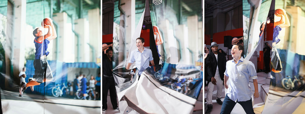 Rockin Bar Mitzvah at Basketball City by top New York Photographer Michael Jurick