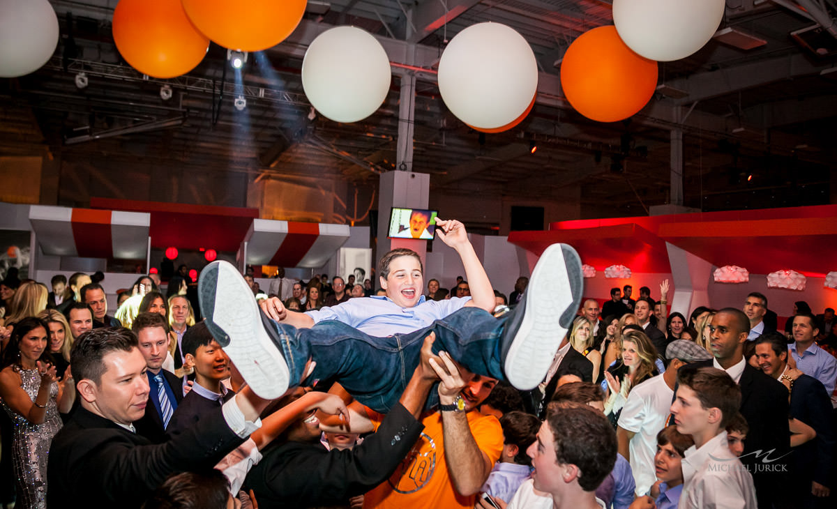 Rockin Bar Mitzvah at Basketball City by top New York Photographer Michael Jurick