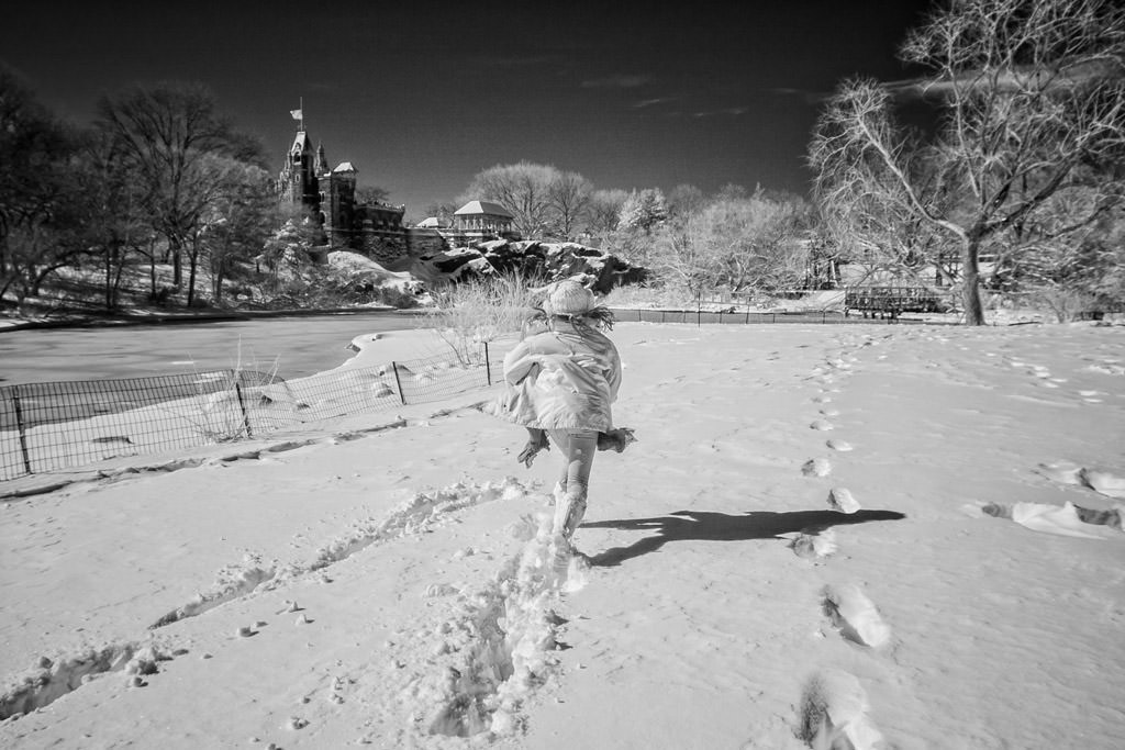 Central Park in the Snow in Infrared by top New York Photographer Michael Jurick