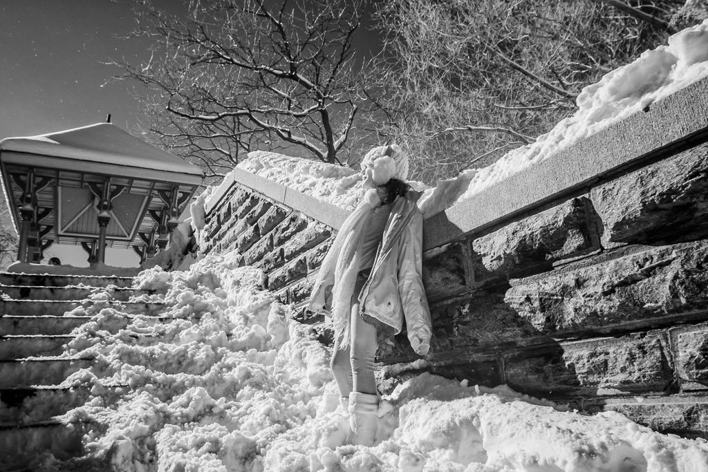 Central Park in the Snow in Infrared by top New York Photographer Michael Jurick