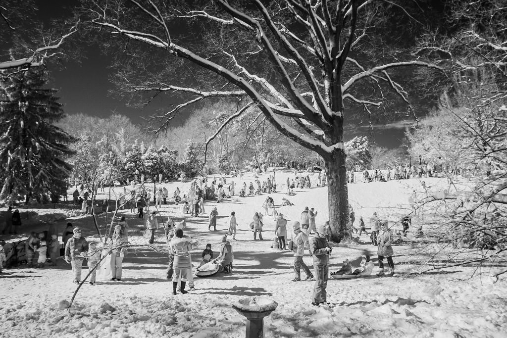 Central Park in the Snow in Infrared by top New York Photographer Michael Jurick