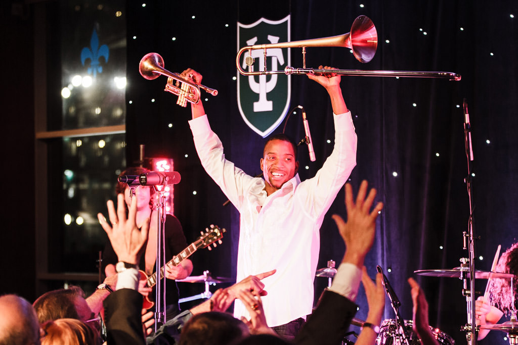 photos of Tulane Beads on Broadway 2013 with Trombone Shorty by top New York Photographer Michael Jurick