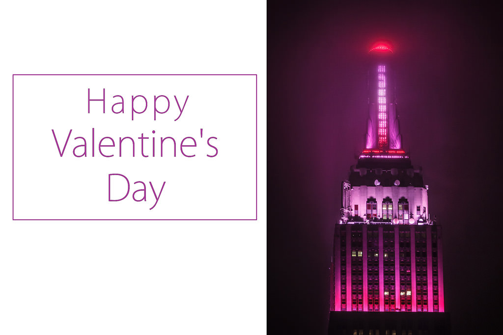 photo of the Empire State Building in Valentine Colors by top New York Photographer Michael Jurick