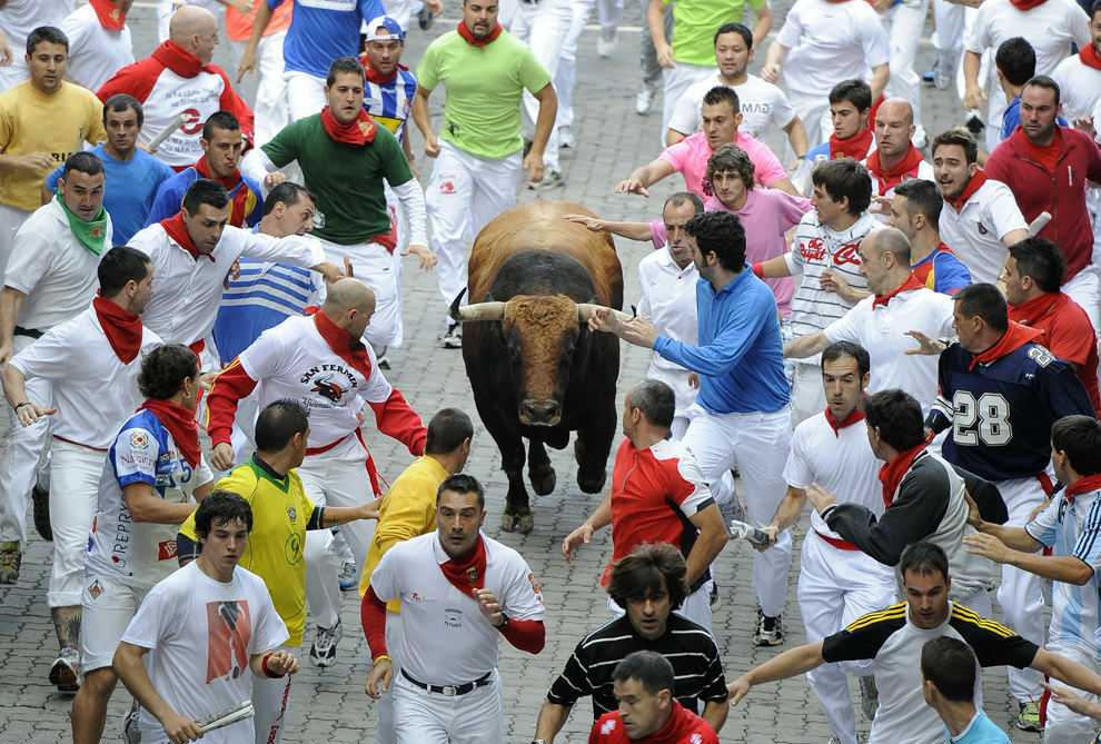 Running of the Bulls in Spain