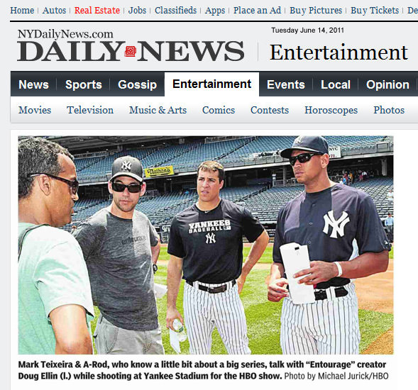 HBO’s Entourage Scenes Shot at Yankee Stadium with A-Rod & Mark Teixeira