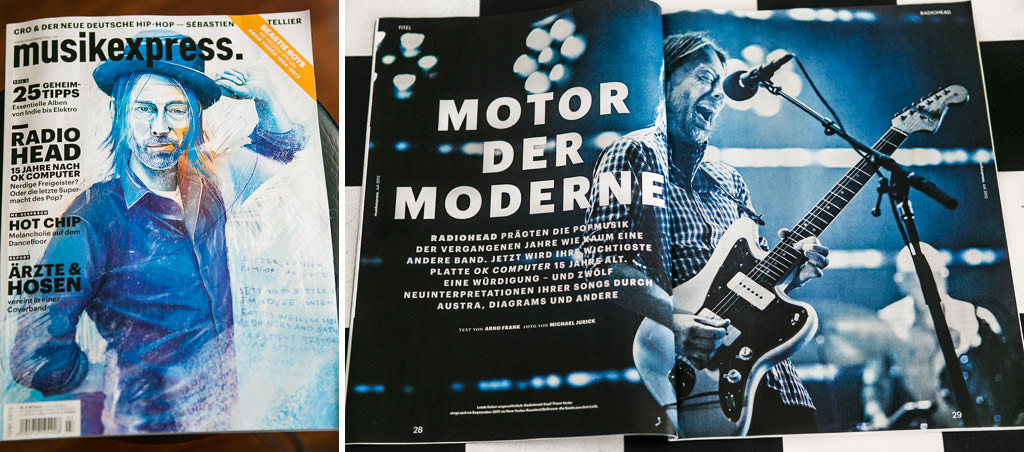 Musikexpress Germany Runs 2-Page Spread of my Radiohead Photograph