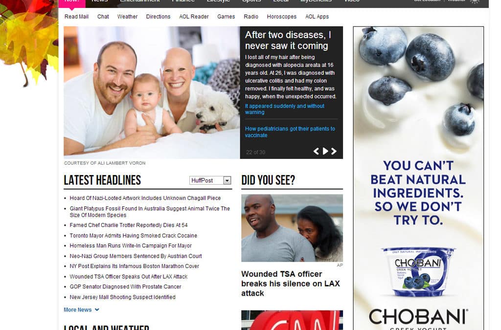 AOL.com Homepage –  Alison Lambert Voron’s Inspirational Health Story