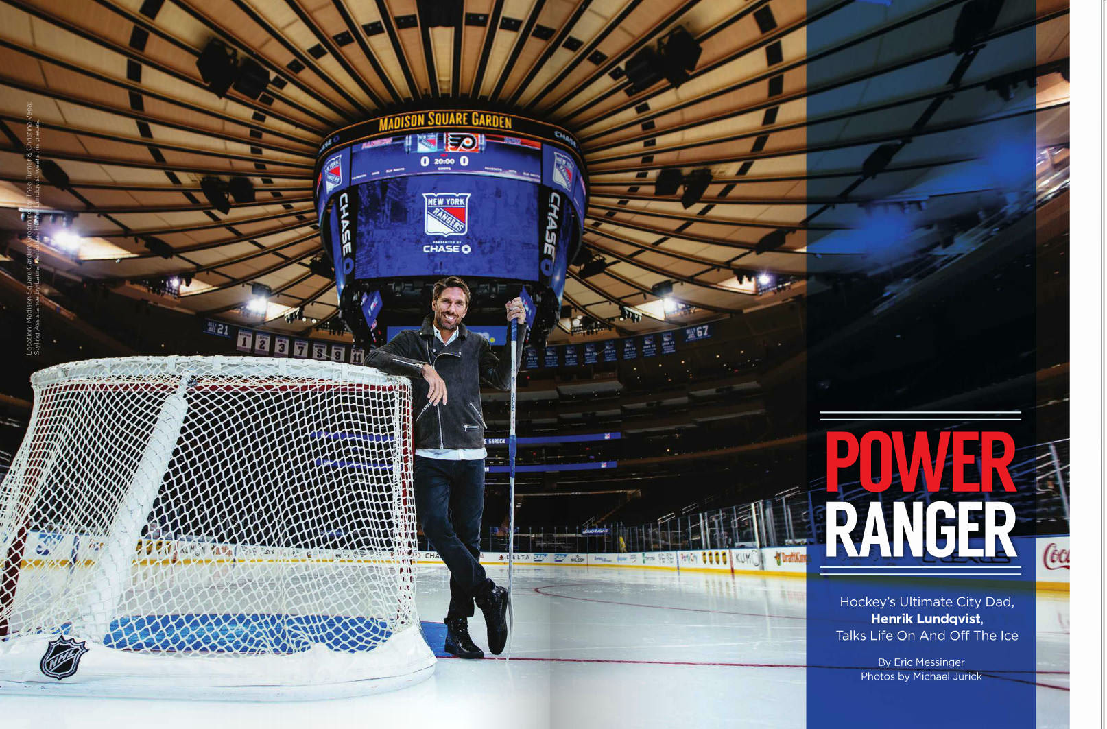 November 2015 New York Family Cover of New York Rangers Goaltender ‪Henrik Lundqvist‬